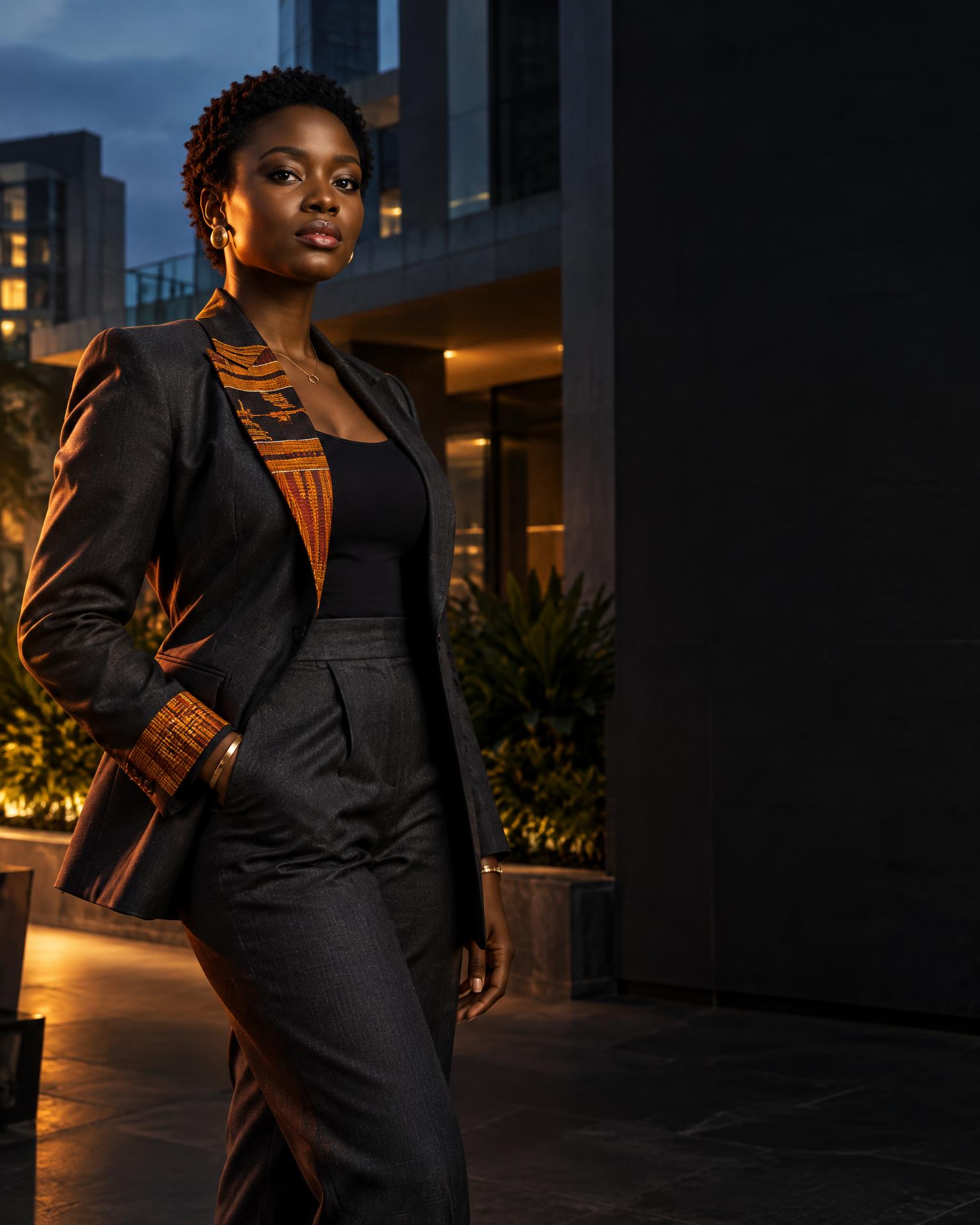 African technology professional in contemporary tailored fashion
